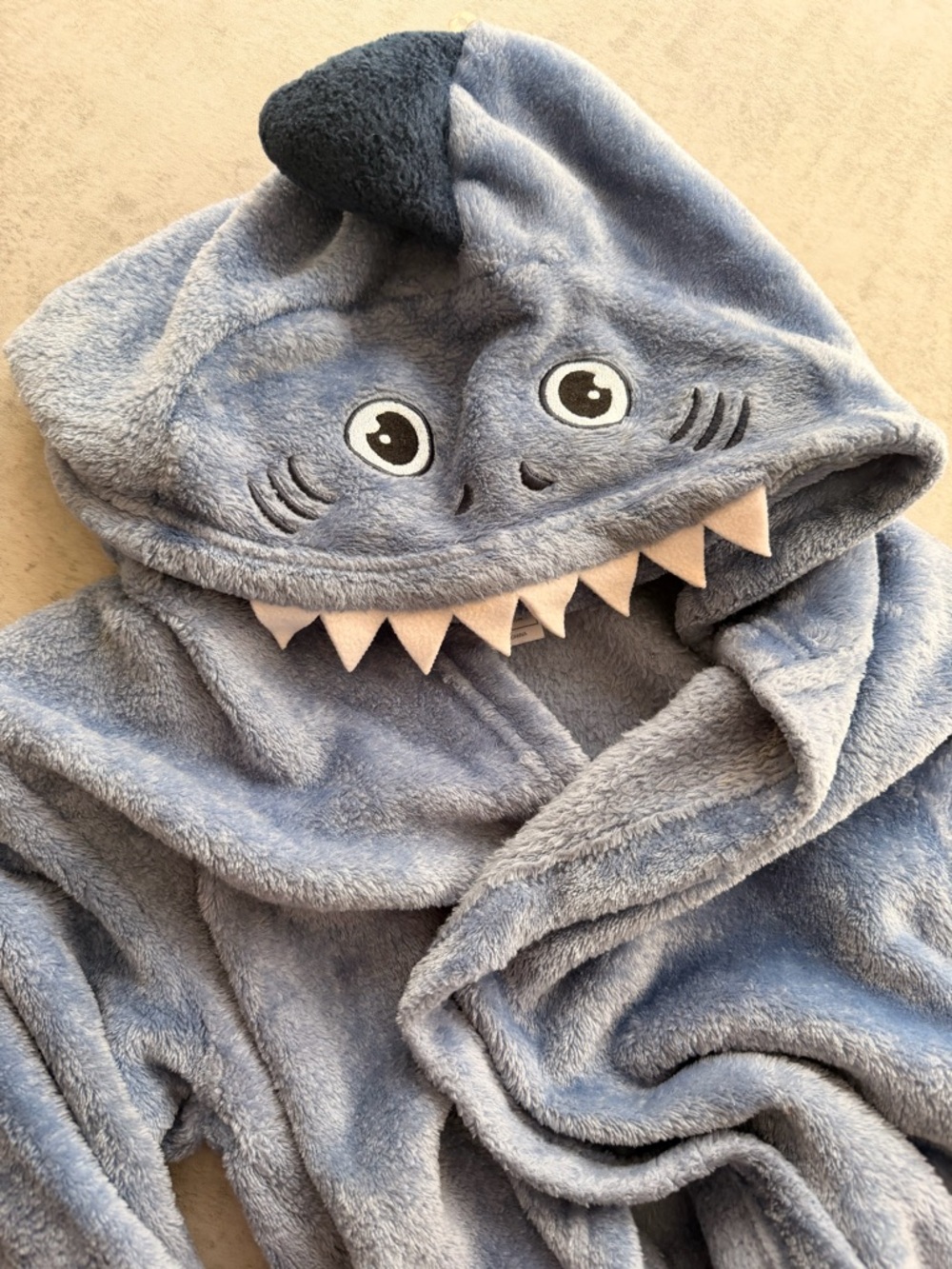 Kids Plush Shark Hooded Bathrobe